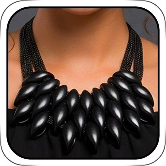 Statement Necklace Set Gold Leaf Design Mesh Chain Matching Drop Earrings Women - Picture 1 of 4